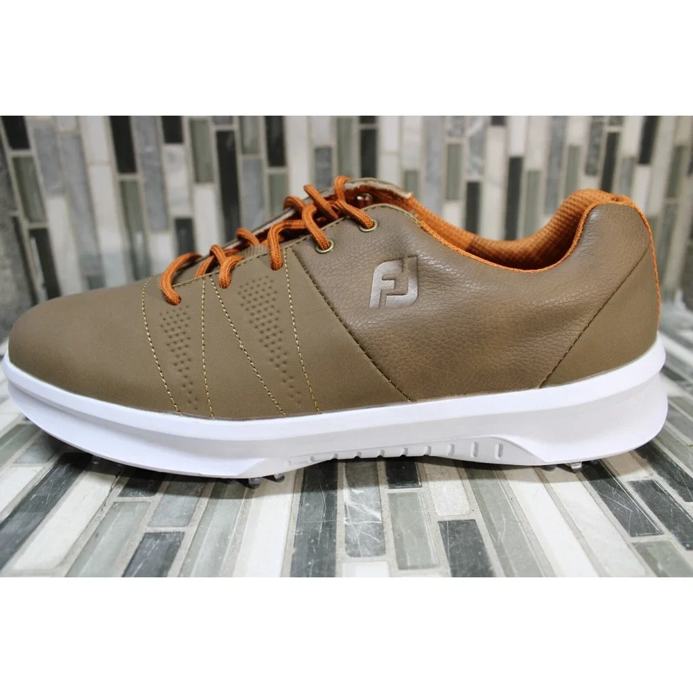 FootJoy Men's Contour Series Golf Shoes 54053 Brown White Size 7 Extra Wide - Picture 4 of 10